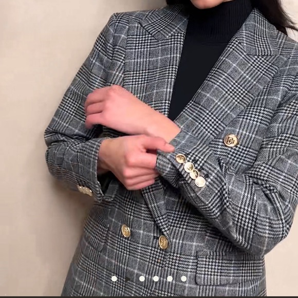 BANANA REPUBLIC ‼️ BROOKE PLAID CAPTAIN'S BLAZER - Picture 5 of 11